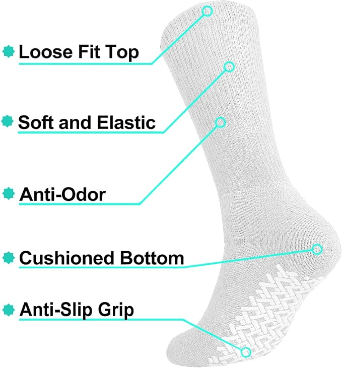 Falari Men Women Anti Slip Cotton Diabetic Socks — photo 2